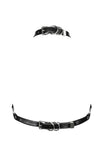 Accesoriu erotic Spicy Harness A740 Obsessive – ham provocator din vinil cu bretele reglabile si insertii metalice One Size (marime universala), negru