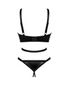 Body Armares – lenjerie erotică din vinil cu decupaje sexy si detalii metalice, negru