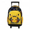 Ghiozdan Troler pentru Școală, Model Pokémon, cu 2 Compartimente, Mâner Telescopic, Bretele Ajustabile și Întărite, 44 × 33 × 22 cm, Galben