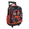 Ghiozdan Troler pentru Școală, Model Spiderman, cu 2 Compartimente, Mâner Telescopic, Bretele Ajustabile și Întărite, 44 × 33 × 23 cm, Multicolor