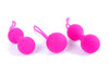 Set 3 bile vaginale KULKI pentru exercitii Kegel, silicon premium, roz