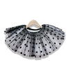 Costum de balet, gimnastica sau dans pentru fete: set body bumbac si fusta tutu cu buline