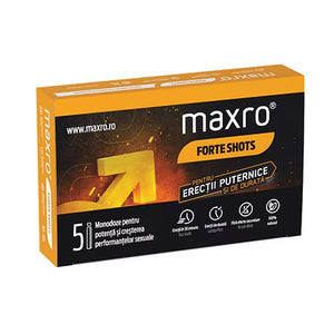 Set 5 shot-uri tonice MAXRO Forte Shots, pentru tonus și rezistență, susținerea performanței, 5 x 10 ml