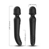 Vibrator Wand Mission cu 9 moduri de vibratii, functie de incalzire si incarcare USB, silentios, negru