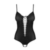 Body Redella – lenjerie erotică din vinil cu decupaje sexy si detalii metalice XXL, negru