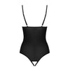 Body Redella – lenjerie erotică din vinil cu decupaje sexy si detalii metalice XXL, negru