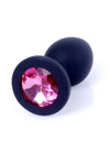 Dop anal Pink Diamond Jewellery Butt Plug Small 7 cm, silicon negru