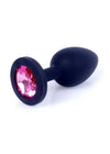 Dop anal Pink Diamond Jewellery Butt Plug Small 7 cm, silicon negru