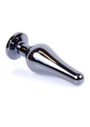 Dop anal Jewellery Dark Silver Butt Plug 9.5 cm, albastru