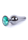 Dop anal Jewellery Dark Silver Butt Plug 9.5 cm, verde