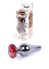 Dop anal Jewellery Dark Silver Butt Plug 9.5 cm, rosu