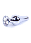 Dop anal Jewellery Silver Butt Plug 9.5 cm, transparent