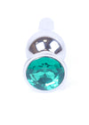 Dop anal Jewellery Silver Butt Plug 9.5 cm, verde