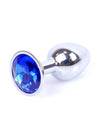 Dop anal Jewellery Silver Butt Plug 7 cm, albastru