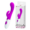 Vibrator punctul G BRUNO cu stimulator clitoris si 7 moduri de vibratii, flexibil, silicon premium, roz