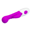 Vibrator punctul G BRUNO cu stimulator clitoris si 7 moduri de vibratii, flexibil, silicon premium, roz