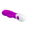 Vibrator punctul G BRUNO cu stimulator clitoris si 7 moduri de vibratii, flexibil, silicon premium, roz