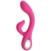 Vibrator G-spot FRITZ cu stimulator clitoris si 12 moduri de vibratii, incarcare USB, flexibil, silicon premium, roz