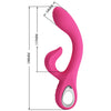 Vibrator G-spot FRITZ cu stimulator clitoris si 12 moduri de vibratii, incarcare USB, flexibil, silicon premium, roz