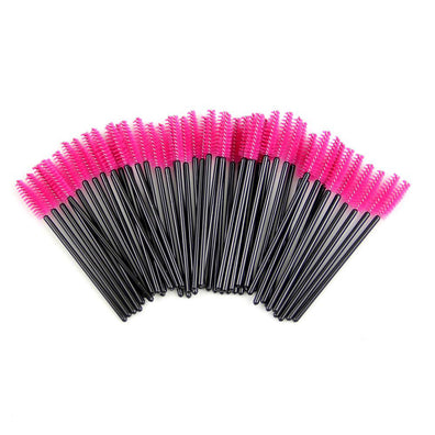 Periuțe mascara extensii gene false, magenta – 200 periute