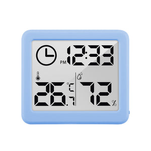 Higrometru si termometru digital de camera cu ceas, bleu