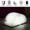 Lampa LED pliabila in forma de carte cu 5 moduri de iluminare si incarcare USB, portabila, coperta lemn, 10x8cm