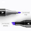 Set 48 markere colorate duble cu varf subtire si gros 1/6 mm, geanta pentru depozitare, cerneala pe baza de alcool