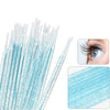 Set 100 Micro Brush, microaplicatoare extensii gene, sclipici albastru