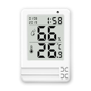 Higrometru si termometru digital de camera cu afisaj ora si data, display 3.2" LCD iluminat, 3 optiuni de instalare