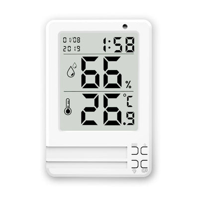 Higrometru și termometru digital de cameră cu afisaj ora și data, display 3.2" LCD iluminat, 3 opțiuni de inst