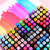 Set 80 markere colorate duble cu varf subtire si gros 1/6 mm, geanta pentru depozitare, cerneala pe baza de alcool