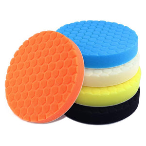 Set 5 bureți polish auto profesional, discuri de rezerva 12.5 cm cu diferite clase de abraziune pentru cosmetica auto