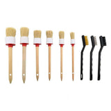 Set 9 pensule și perii profesionale pentru detailing și curățare interior-exterior auto