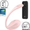 Ou vibrator Satisfyer Ribbed Petal cu 12 moduri de vibratii, control prin aplicatie si telecomanda wireless, incarcare magnetica USB, silentios, silicon premium, roz