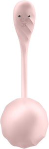 Ou vibrator Satisfyer Ribbed Petal cu 12 moduri de vibratii, control prin aplicatie si telecomanda wireless, incarcare magnetica USB, silentios, silicon premium, roz