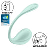 Ou vibrator Satisfyer Smooth Petal cu 12 moduri de vibratii, control prin aplicatie si telecomanda wireless, incarcare magnetica USB, silentios, silicon premium, verde
