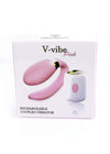 Vibrator pentru cuplu V-Vibe cu 7 moduri de vibratii, telecomanda wireless si incarcare USB, silentios, silicon premium, roz