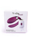 Vibrator pentru cuplu V-Vibe cu 7 moduri de vibratii, telecomanda wireless si incarcare USB, silentios, silicon premium, mov