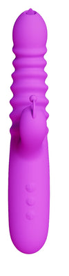 Vibrator Bunny Thruster cu tripla stimulare: punctul G, clitoris, anal si 10 moduri de vibratii, incarcare USB, silentios, silicon premium