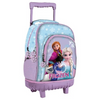 Ghiozdan Troler pentru Școală, Model Frozen, cu 3 Compartimente, Mâner Telescopic, Bretele Ajustabile și Întărite, 44 × 33 × 22 cm, Mov