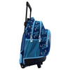 Ghiozdan Troler pentru Școală, Model Stitch, cu 3 Compartimente, Mâner Telescopic, Bretele Ajustabile și Întărite, 44 × 33 × 22 cm, Albastru