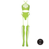 Set cu bustiera, chilot, portjartier si dres - compleu sexy XS-XL (one size), verde neon