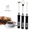 Mixer spuma lapte cu 3 teluri interschimbabile, incarcare wirless si acumulator incorporat, 3 trepte de viteza pentru spumare, frappe, cappucino, mixat oua, negru