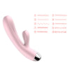 Vibrator Rabbit G-spot cu 10 moduri de vibratii, functie de incalzire si incarcare USB, flexibil, silentios, silicon premium, roz