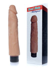 Vibrator realistic Real Skin Multispeed 20 cm,intensitate vibratii reglabila, crem