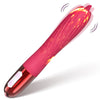 Vibrator FOX cu 10 moduri de vibratii, functie incalzire si incarcare USB, flexibil, silicon premium, rosu