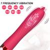 Vibrator FOX cu 10 moduri de vibratii, functie incalzire si incarcare USB, flexibil, silicon premium, rosu