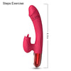 Vibrator Rabbit G-spot cu 10 moduri de vibratii, functie de incalzire si incarcare USB, flexibil, silentios, silicon premium, rosu