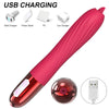 Vibrator FOX cu 10 moduri de vibratii, functie incalzire si incarcare USB, flexibil, silicon premium, rosu