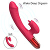 Vibrator Rabbit G-spot cu 10 moduri de vibratii, functie de incalzire si incarcare USB, flexibil, silentios, silicon premium, rosu